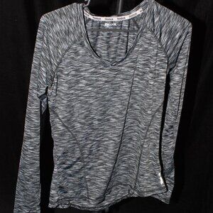 Reebok Small Womens Dry Wicking Speckled Long Sleeve Exercise Shirt EUC